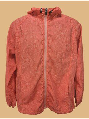 Asics Womens Windbreaker Coral Hooded Running Jacket Large